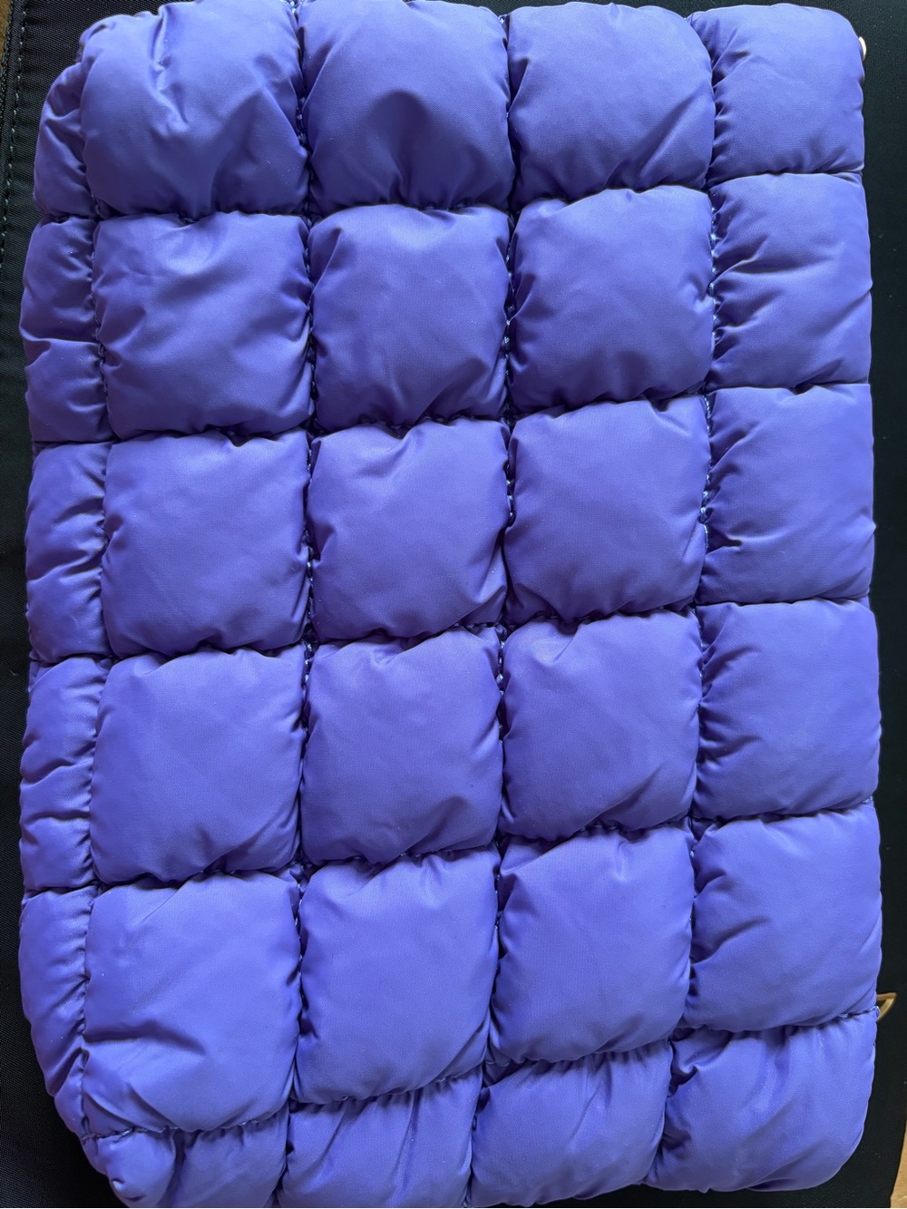 Padded Quilted Cosmetic Bag in Purple